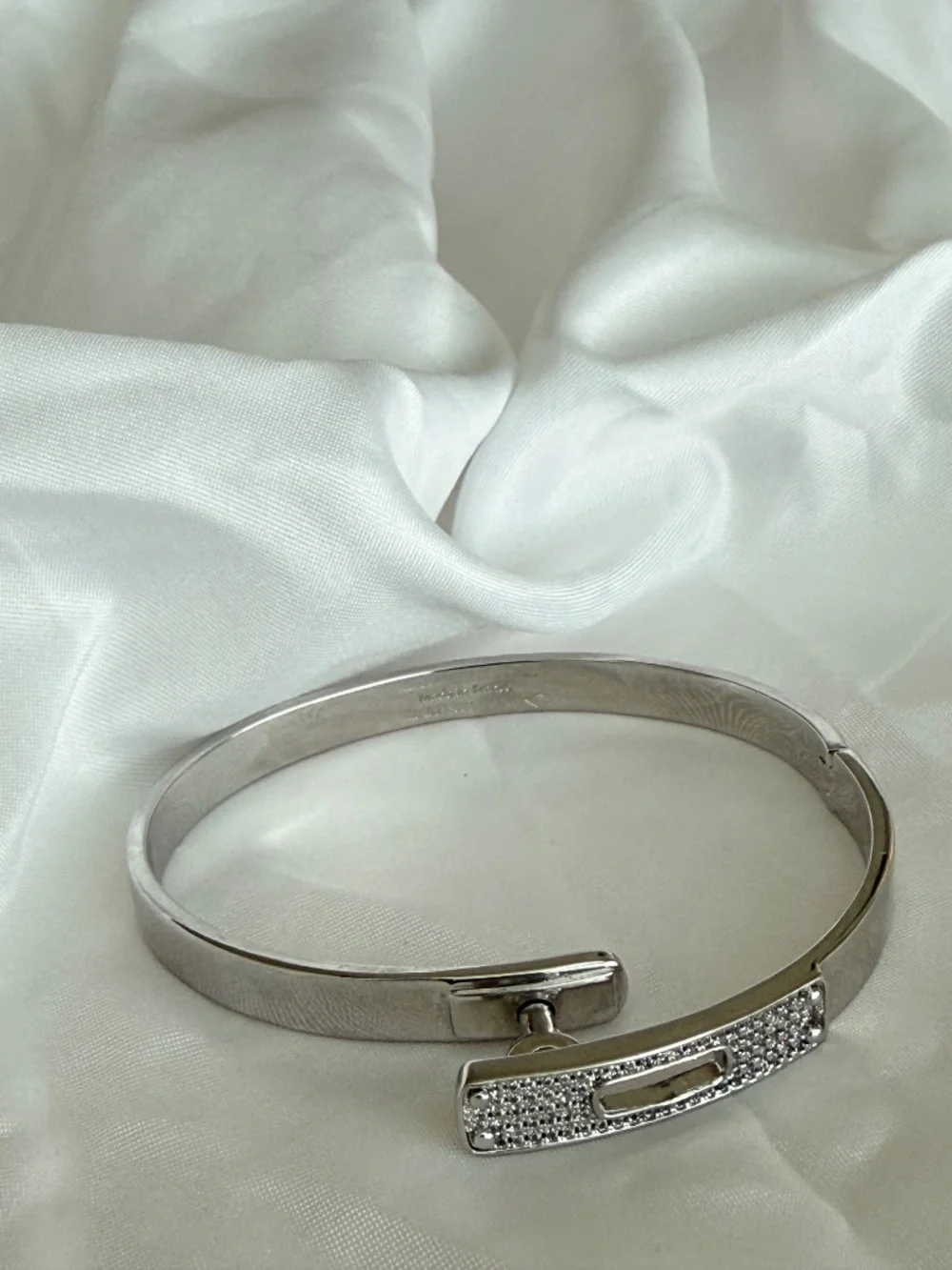 ✨Hermes. Silver Diamond PM Kelly Pave Bracelet SH